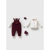 Minik Prens Bordo Kadife Set(Tulum-Çorap-Body)