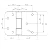  110 x 80 x 4mm Paslanmaz Kapı Menteşesi