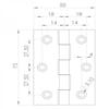  50 x 75 x 1.5mm Paslanmaz Yaprak Menteşe
