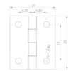 21 x 25 x 0.8mm Paslanmaz Yaprak Menteşe 