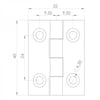 32 x 40 x 1.5mm Paslanmaz Yaprak Menteşe 