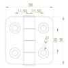 38 x 38 x 2mm Paslanmaz Yaprak Menteşe 