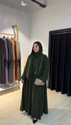 HİRA MODEL HAKİ YEŞİLİ ŞALLI TAKIM--Ferace
