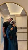 HİRA MODEL PETROL YEŞİLİ ŞALLI TAKIM--Ferace