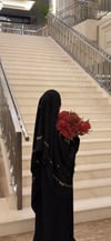 Lale motifli nakışlı abaya🎀--Abaya