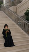 Lale motifli nakışlı abaya🎀--Abaya