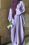 Lila 2'li Takım Keten Abaya-Lila 2’li Takım Keten Abaya – Yarasa Kol ve İçlikli Tesettür Şıklığı-Abaya