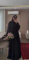 SİYAH ŞAL HEDİYELİ ABAYA TAKIM--Abaya
