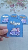 Kalpli Ayıcıklı Araba Figürlü Şeffaf Pleksi Magnet