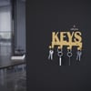 Alfams Keys Metal Anahtar Askılığı - 14x8 cm 4 Kancalı Antre Askısı