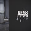 Alfams Keys Metal Anahtar Askılığı - 14x8 cm 4 Kancalı Antre Askısı