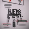 Alfams Keys Metal Anahtar Askılığı - 14x8 cm 4 Kancalı Antre Askısı