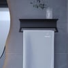 Alfams Metal Çok Amaçlı Raflı Kağıt Havlu Askısı – Yapışkanlı Delmeden Montaj Mutfak Baharatlık ve Banyo Rafı