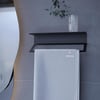 Alfams Metal Çok Amaçlı Raflı Kağıt Havlu Askısı – Yapışkanlı Delmeden Montaj Mutfak Baharatlık ve Banyo Rafı