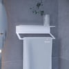 Alfams Metal Çok Amaçlı Raflı Kağıt Havlu Askısı – Yapışkanlı Delmeden Montaj Mutfak Baharatlık ve Banyo Rafı
