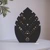 Alfams  Metal Yaprak Formlu Takı Standı – 25 cm Dekoratif Küpe, Kolye ve Bileklik Düzenleyici Organizer