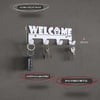 Alfams Welcome Yazılı Metal Anahtar Askılığı – 14 cm Vidalı Ceket ve Takı Organizeri