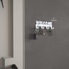 Alfams Welcome Yazılı Metal Anahtar Askılığı – 14 cm Vidalı Ceket ve Takı Organizeri