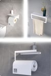 Metal 3'lü Set – Tuvalet Kağıtlık, Havlu Askısı ve Kağıt Havluluk | Modern Banyo ve Mutfak Düzenleyici