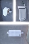 Metal 3'lü Set – Tuvalet Kağıtlık, Havlu Askısı ve Kağıt Havluluk | Modern Banyo ve Mutfak Düzenleyici