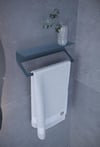 Metal 3'lü Set – Tuvalet Kağıtlık, Havlu Askısı ve Fön Makinesi Tutucu | Modern Banyo Düzenleyici