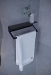 Metal 3'lü Set – Tuvalet Kağıtlık, Havlu Askısı ve Fön Makinesi Tutucu | Modern Banyo Düzenleyici