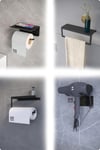 Metal 4'lü Set – Tuvalet Kağıtlık, Havlu Askısı, Kağıt Havluluk ve Fön Makinesi Tutucu | Modern Banyo ve Mutfak Düzenleyici