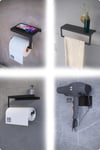 Metal 4'lü Set – Tuvalet Kağıtlık, Havlu Askısı, Kağıt Havluluk ve Fön Makinesi Tutucu | Modern Banyo ve Mutfak Düzenleyici