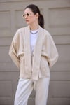 Bej Kraşlı Kimono