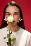 Bej Petal Volan Detaylı Keten Ceket