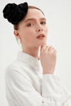 Beyaz Büzgülü Balon Elbise