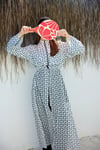 Beyaz-Siyah Monogram Desenli Pareo Kimono