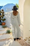 Beyaz-Siyah Monogram Desenli Pareo Kimono
