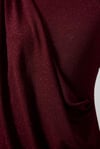 Bordo Simli Drape Elbise