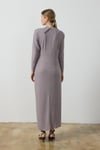 Gri Simli Drape Elbise