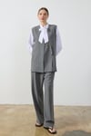 Gri Wide Leg Pantolon