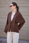 Kahverengi Kraşlı Kimono