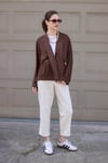 Kahverengi Kraşlı Kimono