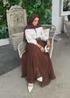 Kahverengi Misinalı Şifon Etek