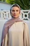 Kül Pembe Kristal Krep Şal