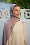 Kül Pembe Kristal Krep Şal