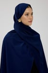 Lacivert Kristal Krep Şal