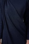 Lacivert Simli Drape Elbise