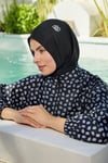 Siyah Bağlamalı Tesettür Mayo Bone