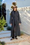 Siyah-Beyaz Monogram Desenli Pareo Kimono