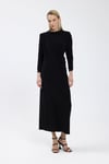 Siyah Drape Detaylı Elbise
