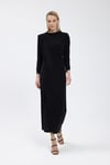 Siyah Drape Detaylı Elbise