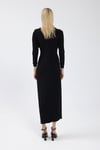 Siyah Drape Detaylı Elbise