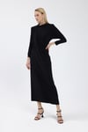 Siyah Drape Detaylı Elbise