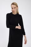 Siyah Drape Detaylı Elbise